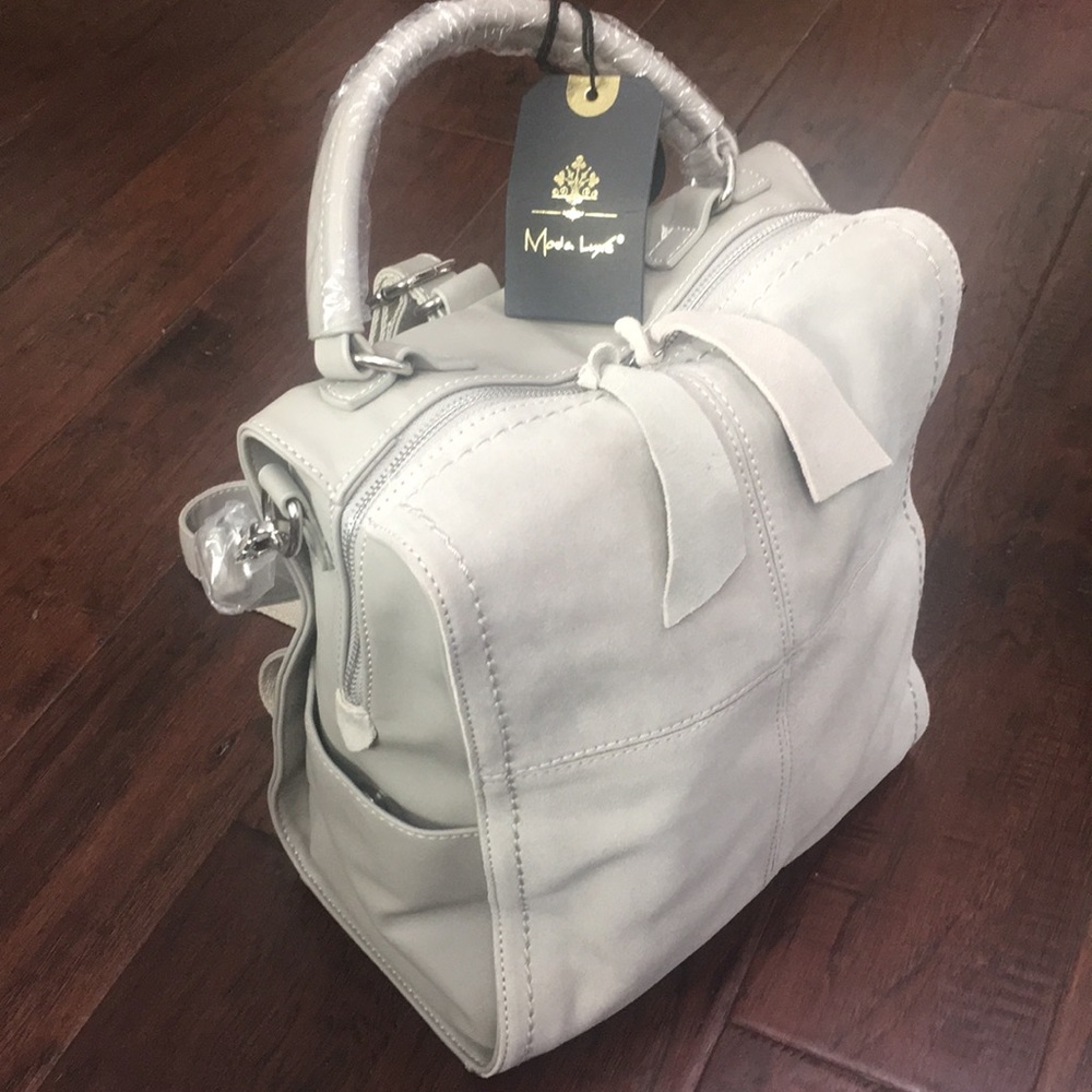 Convertible backpack by Moda Luxe in Grey.